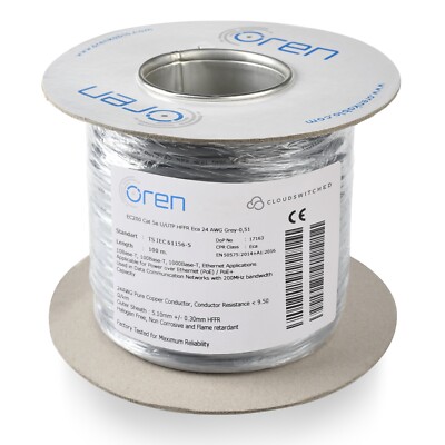 Oren CAT5e 100 m Ethernet-Kabel - 24 AWG reines Kupferdraht 200 MHz Gigabit LAN