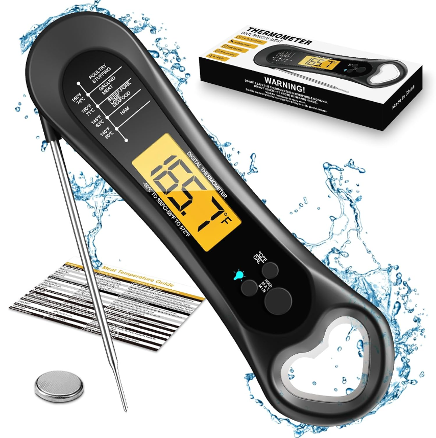 Meat Thermometer Digital, Instant Read Meat Thermometer for Grill and Cooking &-image