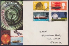 F-EX51200 UK ENGLAND FDC 1967 UK TECHNOLOGY RADAR AUTOMOVIL SHIP BIRMINGHAM