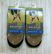 GOLDTOE Cushioned Low Cut Linen Socks 4 pair / Size 5-9 NEW