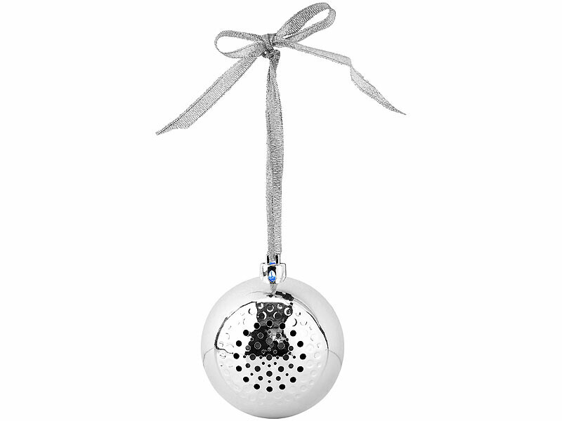 Boule de Noël bluetooth Callstel argent pour illuminer votre sapin en musique