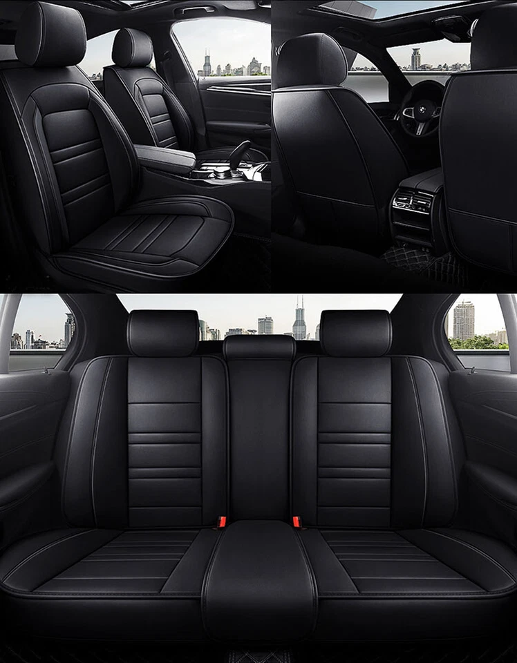 For Hyundai Sonata Car Seat Covers Full Set Leather 5-Seats Front Rear Cushions - Image 4 of 4