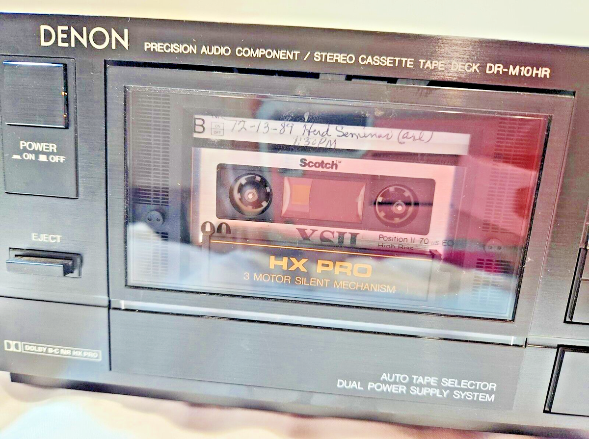 VINTAGE DENON DR-M10HR STEREO CASSETTE TAPE DECK RECORDER HX PRO 3