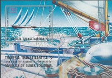GUINEE EQUATORIALE : Bloc Feuillet 1973 oblitéré "COURSE TRANSATLANTIQUE" 