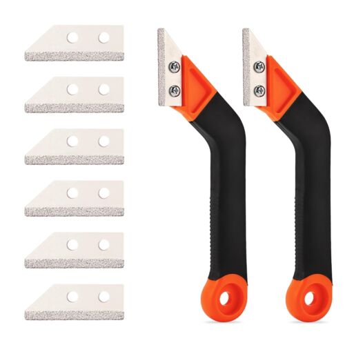 NECAMOCU 2 Pack Grout Removal Tool Long-Lasting Saw Angled Tile Grout Remover...