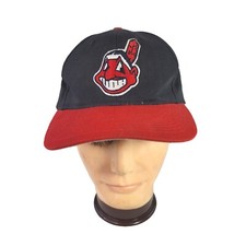 Cleveland Indians Vintage Hat Chief Wahoo Snapback Black Red Cap Hats