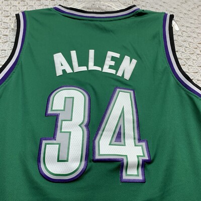 希少 公式 adidas NBA BUCKS レイアレン ユニフォーム 34番 Adidas RAY ALLEN No. 34 MILWAUKEE BUCKS (Size LG) Basketball