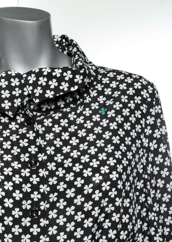 SAINT LAURENT (YSL) Camicia YVES SAINT LAURENT donna trifoglio nero seta cintura abito corto FR38 US6