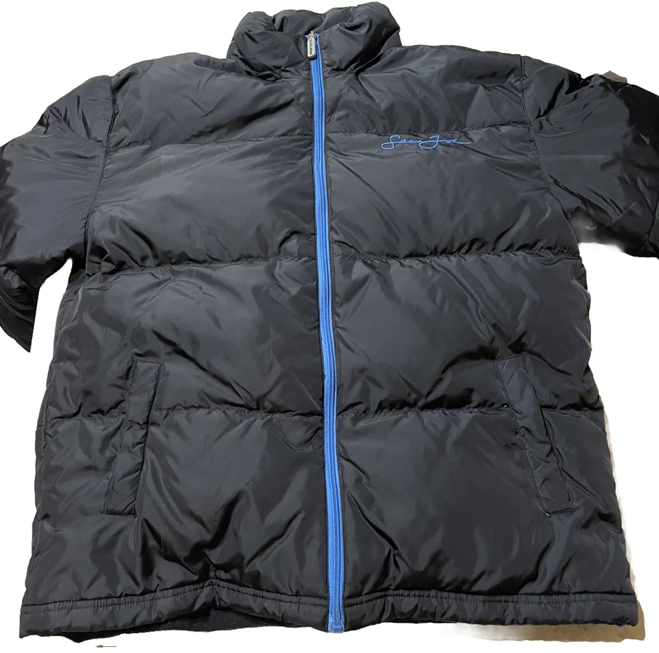 Abrigo acolchado de plumón Sean John para niño con cremallera completa juvenil mediano 12-14 capucha escondida Foto 4 de 4
