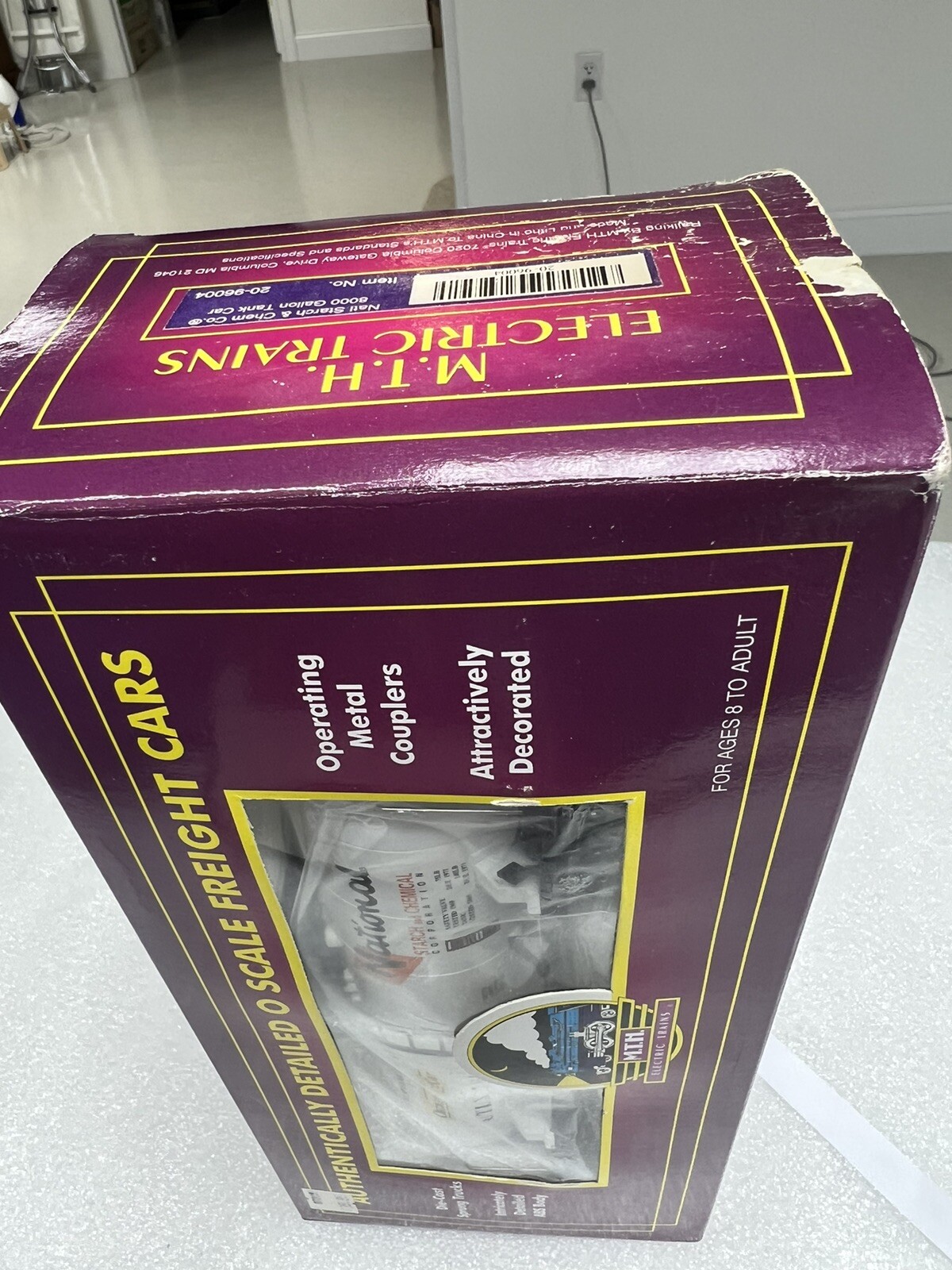 Mth Box MTH Premier 20-96004 8000 Gallon Tank Car, National Starch, box end ...