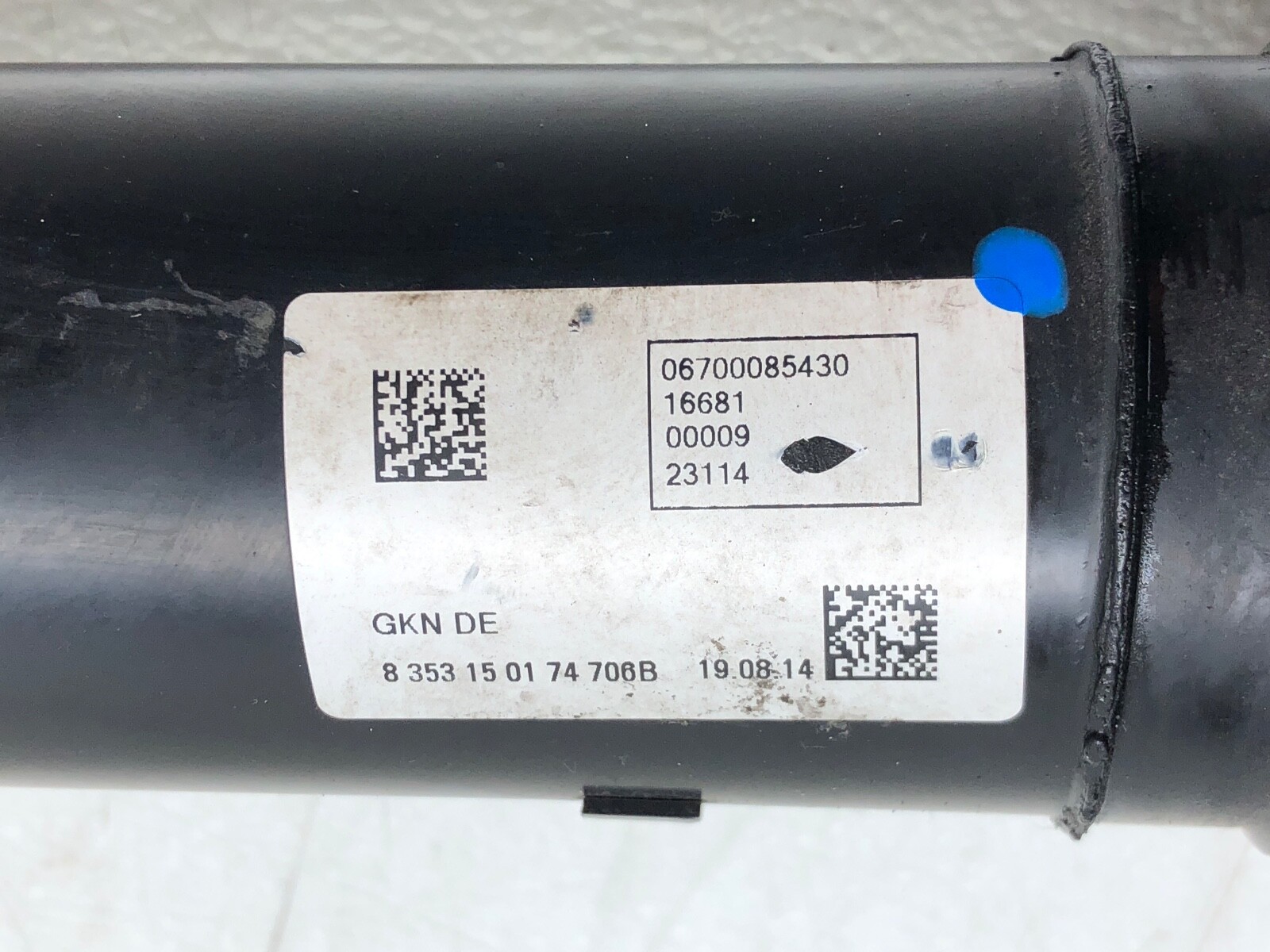 2014-2017 MASERATI QUATTROPORTE AWD REAR PROPELLER DRIVESHAFT OEM.