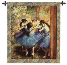 Dancers in Blue Tapestry Wall Hanging