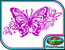 Butterfly Flower A Vinyl Sticker Vehicle Car Poster Wall Art Window Decal Bumper