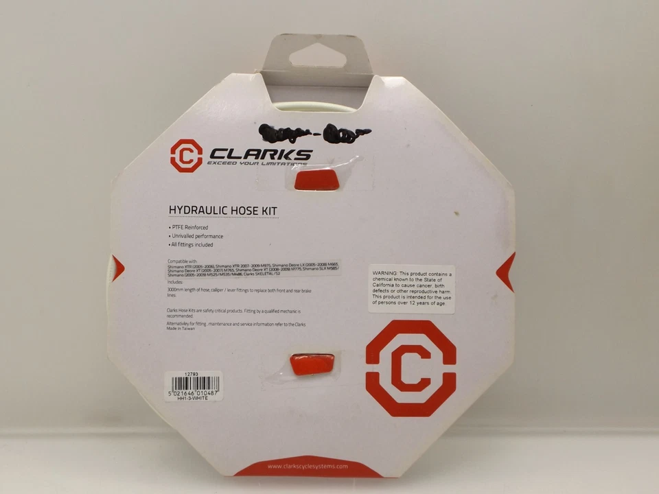 NUEVO Kit de manguera hidráulica Clarks HH1-3 manguera de freno de disco blanco Shimano 3000 mm Foto 3 de 4