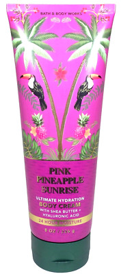 PINK PINEAPPLE SUNRISE Body Cream w/ Hyaluronic Acid Bath & Body Works 8 oz
