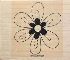 NEW/Retired - Stampin' Up Wood Mounted Rubber Stamp - Large Flower Bloom