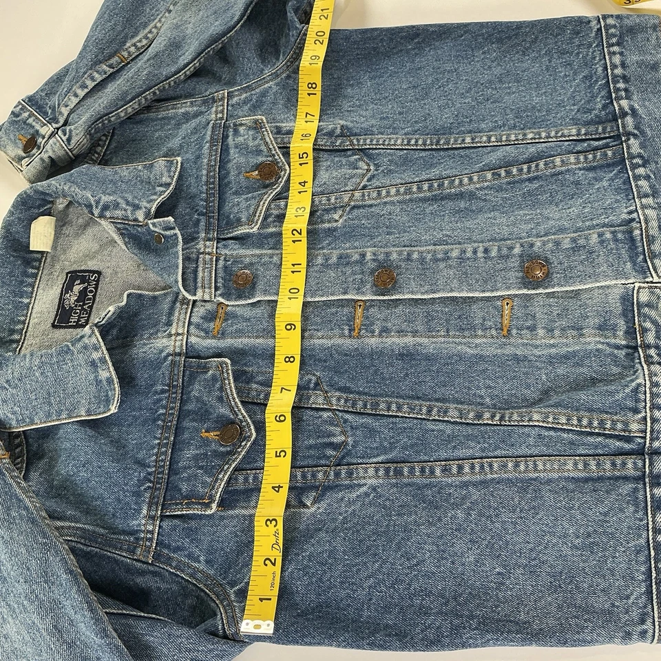 Chaqueta vaquera azul High Meadows para mujer 100 % algodón talla grande usada Foto 3 de 4