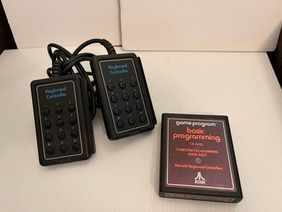 Atari 2600 Basic Programming Vintage Game Cartridge w/Controllers Red Text Label