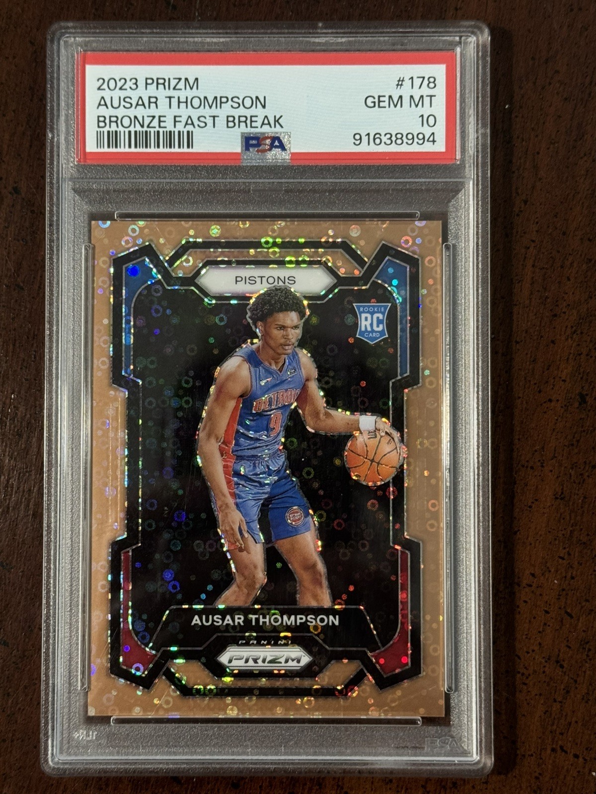 2023 Panini Prizm Ausar Thompson Fast Break Bronze Prizm #178 8/20 PSA 10