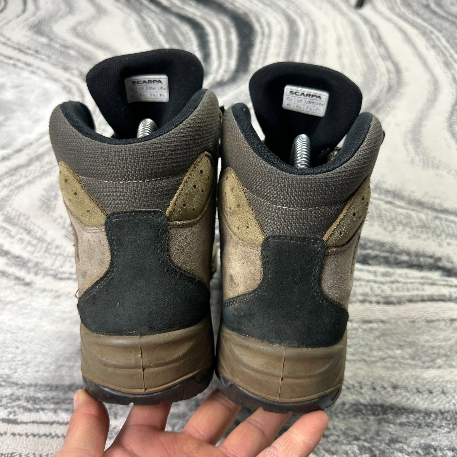 Vintage Scarpa Gore-Tex 'Go Up' Size UK 6.5 Beige Brown Hiking Walking Boots image 6