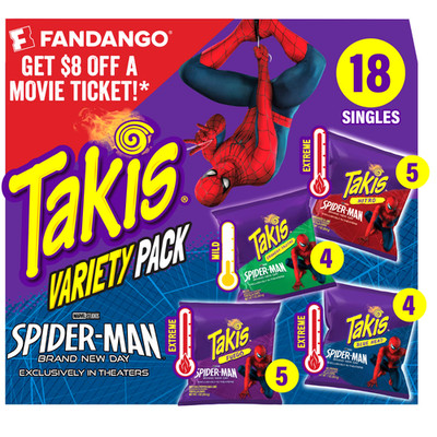 Takis 18 pc / 1 oz Variety Pack, Assorted Flavored Mixed Rolled Tortilla Chips-
