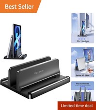 3-in-1 Adjustable Vertical Laptop Stand - Space-Saving Organizer for All Laptops