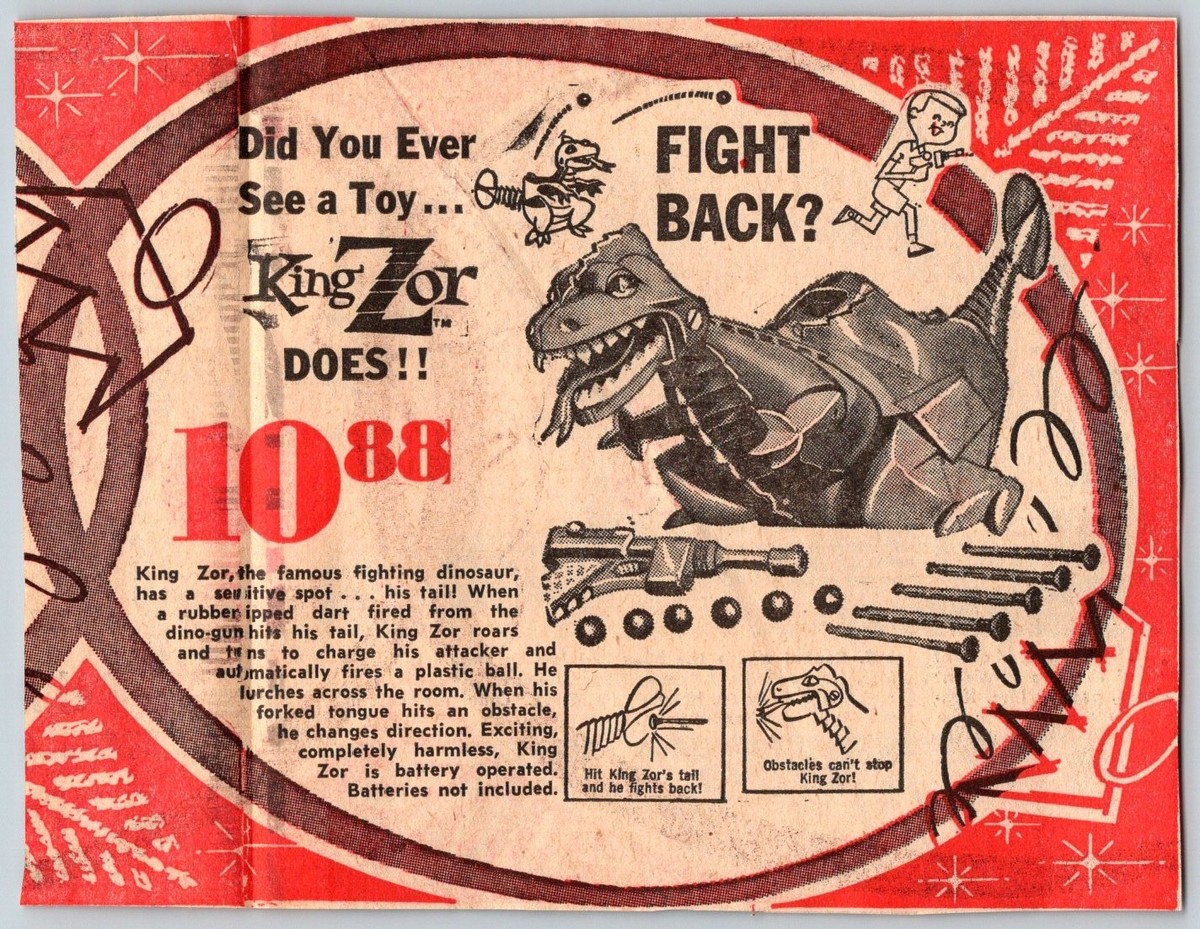 1963 KING ZOR DINOSAUR TOY 5.25