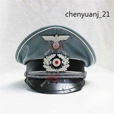 Cappello Ufficiale Tedesco Lana Tesa Grande Berretto Militare Cosplay Costume Collezione Regalo