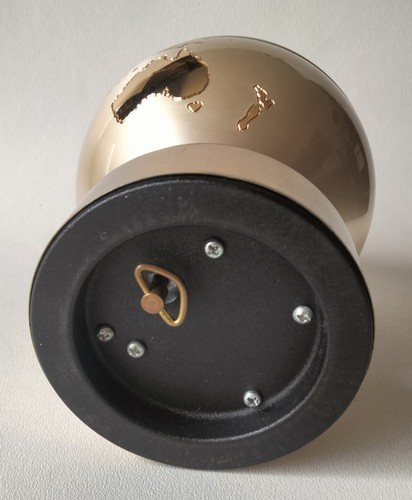 Vintage 1960s Globe Cigarette Case Dispenser Steel and Brass Music Box Working - Imagen 12 de 17