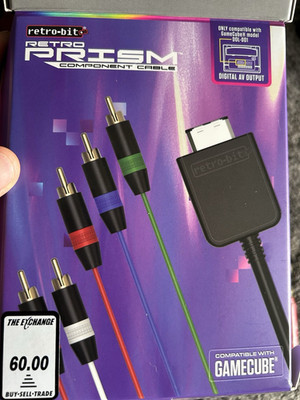 Retro-Bit Retro Prism Component Cable for GameCube DOL-001 YPbPr 6ft Black