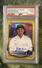 KEVIN DEFRANK 2025 Bowman Chrome #CPA-KD Marlins 1st Yellow Refractor Auto /75