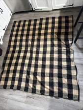 Blanket Wool Black Brown Plaid W/ Zipper And Snaps Made In Usa bt10