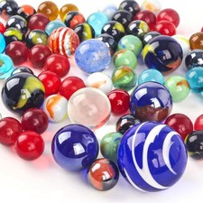 AMOR PRESENT 85PCS Glass Marbles, Space Marbles 4 Sizes Medium, Multi
