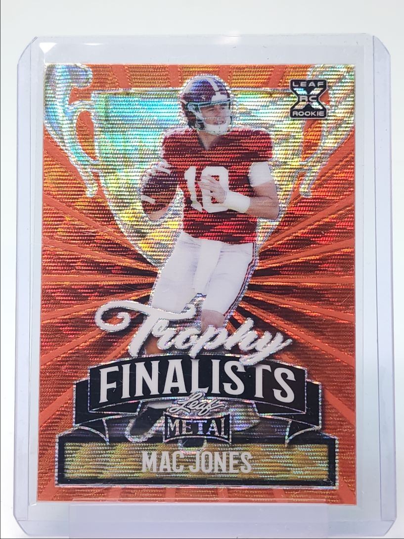 Mac Jones Leaf Metal Trophy Finalists #TF03 Orange Marbles