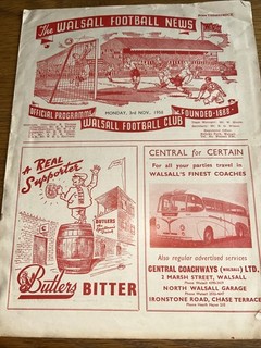 Walsall V Derby County Pre Season Friendly 1958