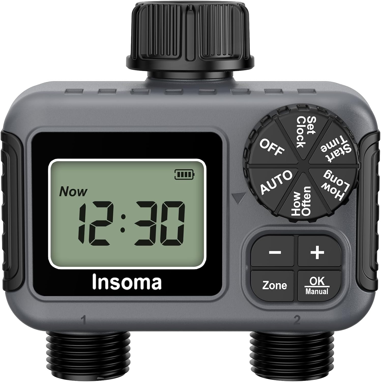 Sprinkler Timer 2 Outlets, Programmable Water Timer for Garden Hose, Water Hose