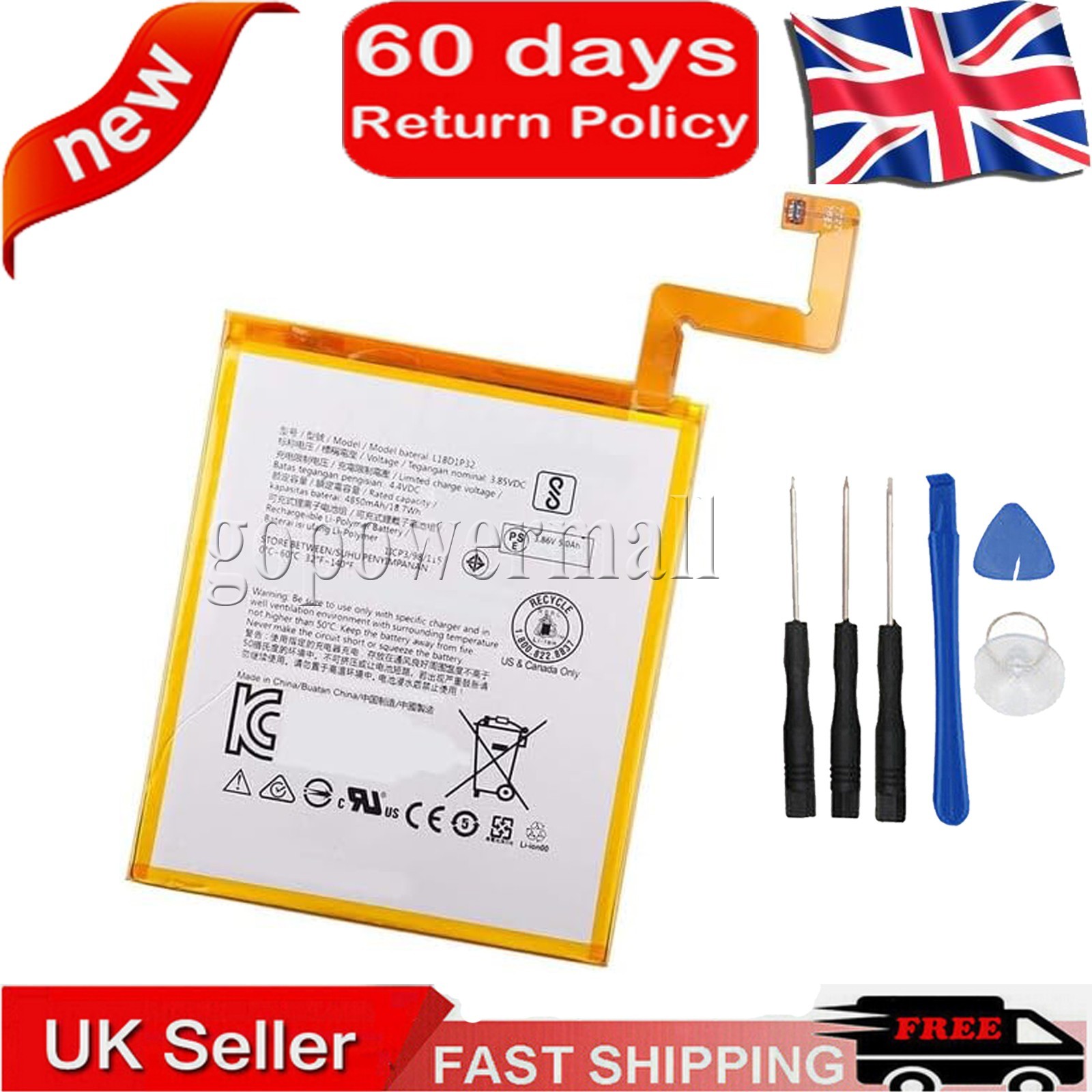 Battery For Lenovo Smart Tab M10 HD TB-X505F ZA510007US,ZA510007US,TB-X505F
