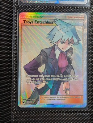 Pokémon Karte Troys Entschluss 165/168 Trainer Full Art, Good, Deutsch