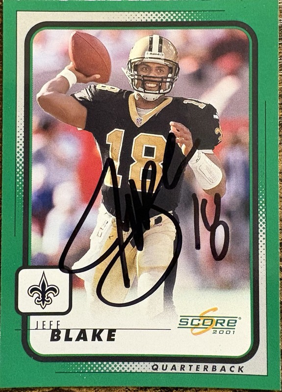 2001 Score Jeff Blake Signed Card-Autographed-Auto
