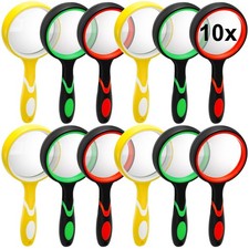 12 Pack 10X Magnifying Glass, 50mm Handheld Reading Magnifier with Non-Slip R...