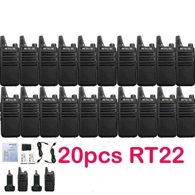 Long Range Walkie Talkie Retevis RT22 Two Way Radio For Factory/Hospital 20 Pack