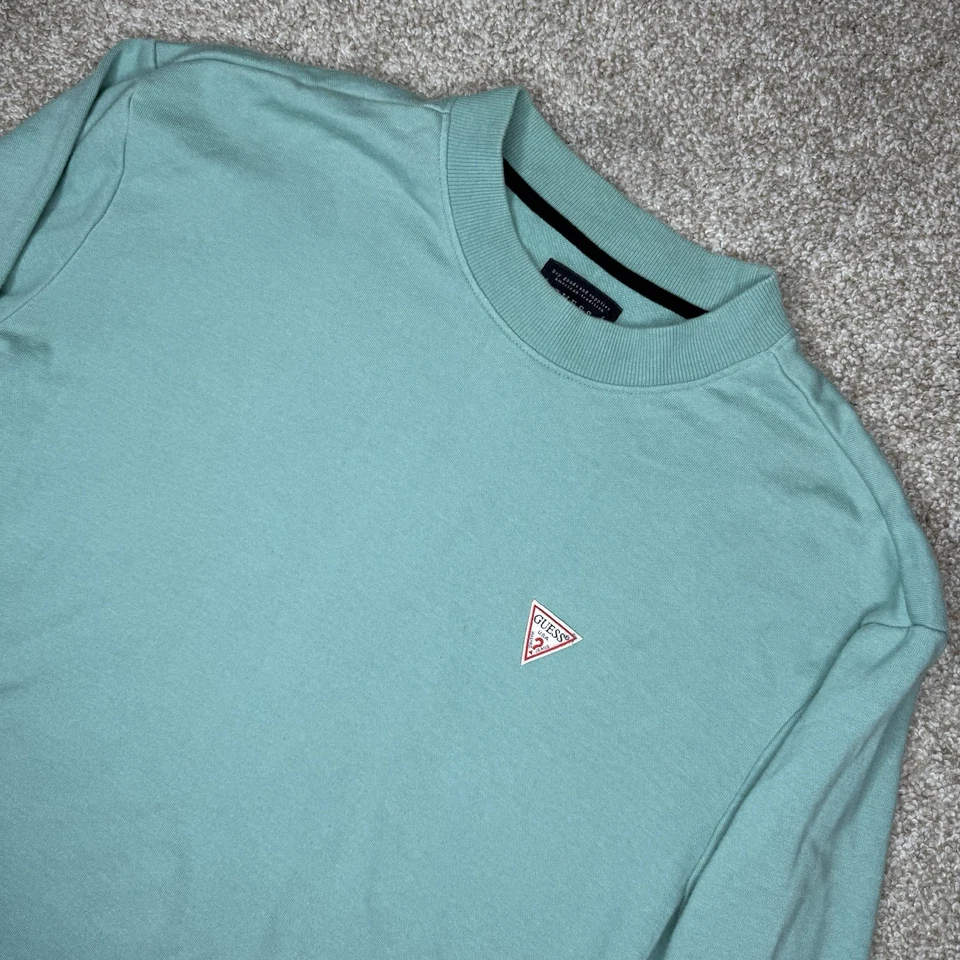 Guess толстовка женский размер большой длинным рукавом бирюзовый классический логотип - Изображение 3 из 4