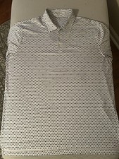 Peter Millar Summer Comfort Polo Shirt Mens 2XL XXL White Blue Skull AOP Print