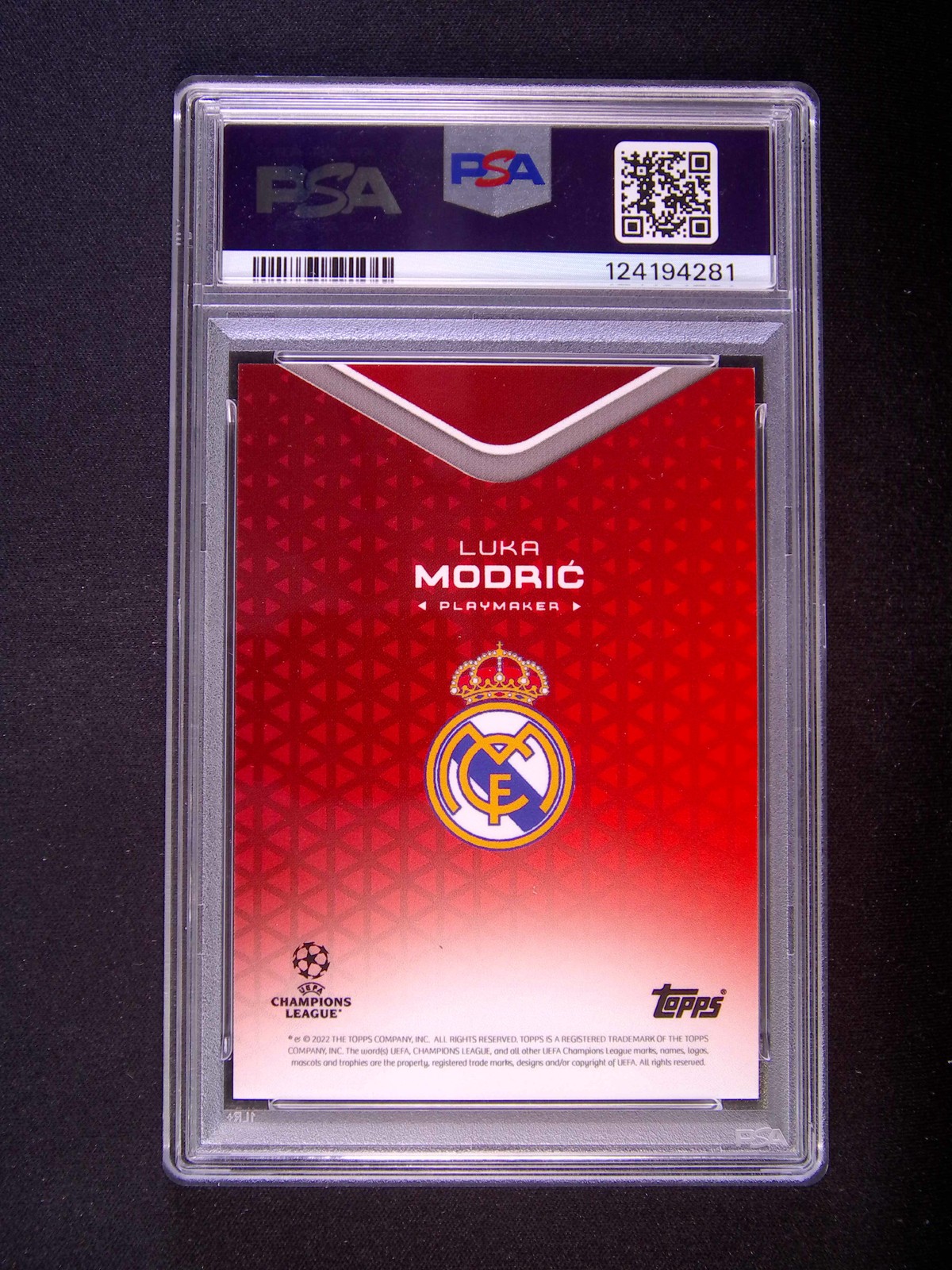 10/10≈1/1 22-23 Topps Grealish Plat UEFA Luka Modric Auto Playmaker Red PSA 9+9 view 2