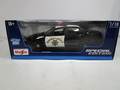 MAISTO 1/18 SPECIAL EDITION BLACK/WHITE CHEVY IMPALA 9C1 HIGHWAY