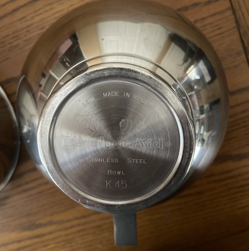 2 - KitchenAid K45 Stainless Steel Mixing Bowls 4.5 Quart Made in Korea Vintage - Picture 11 of 11