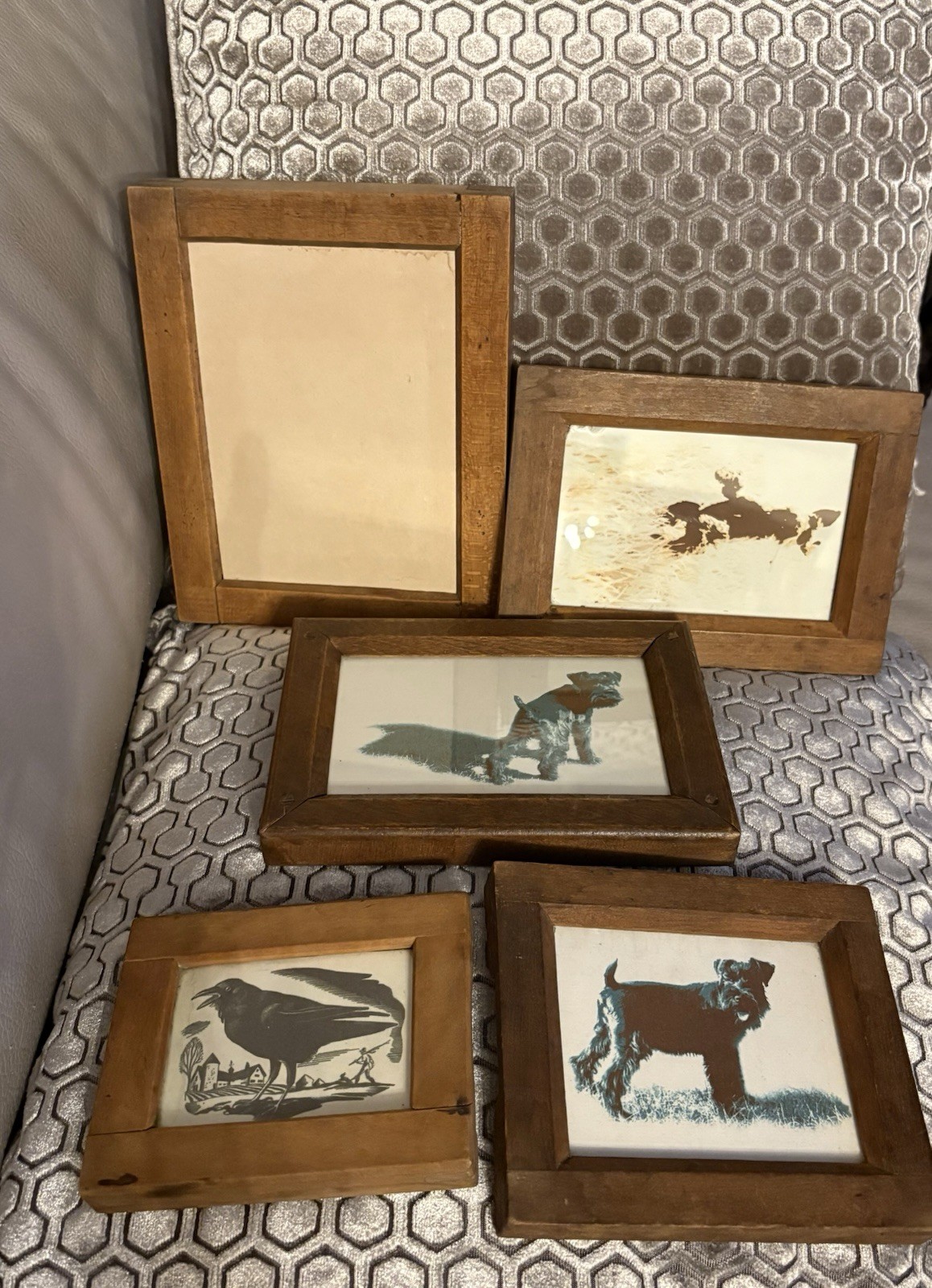 Set Of 5 Vintage Wooden Contact Print Frames For Negatives 