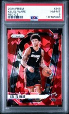 2024-25 Panini Prizm Kel'el Ware #248 Red Ice Prizm (RC) Heat PSA 8