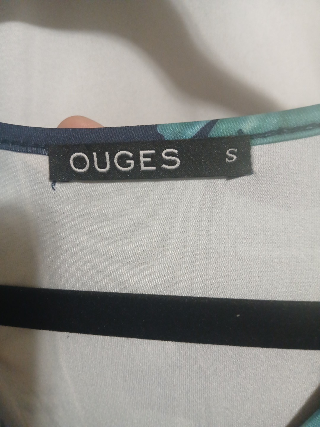 OUGES Women's S Navy Palm Print Short Sleeve Pock… - image 7