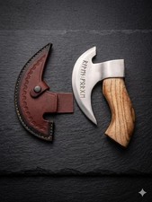 CUSTOM Viking Pizza Axe Handmade CARBON STEEL Pizza Cutter With Rose Wood PX-01,